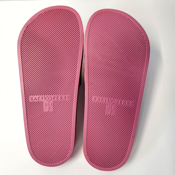 Katy Perry Pool Slide Shell Shoes Womens Size 7M Dark Pink Gold Seashell Sandals - Picture 11 of 12